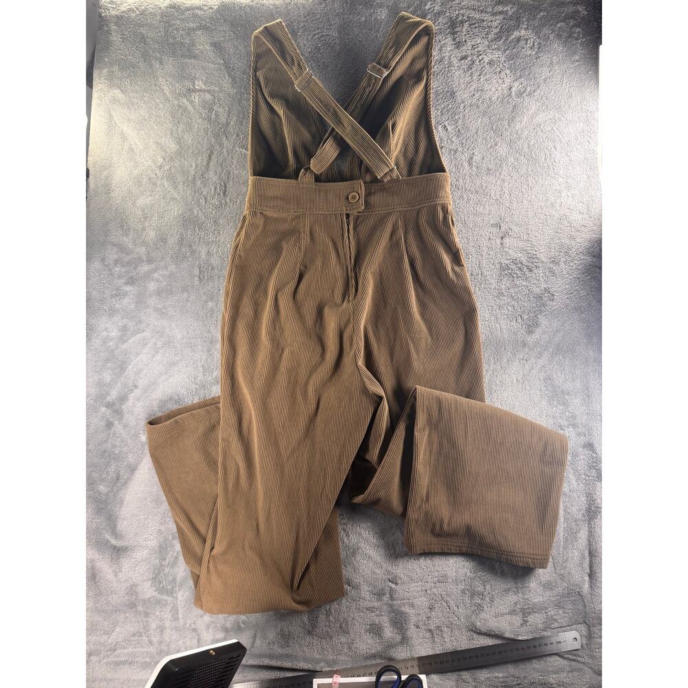 Sincerely Jules Corduroy Wide Leg Overall Jumpsuit Olive Brown Women’s M - Picture 10 of 12